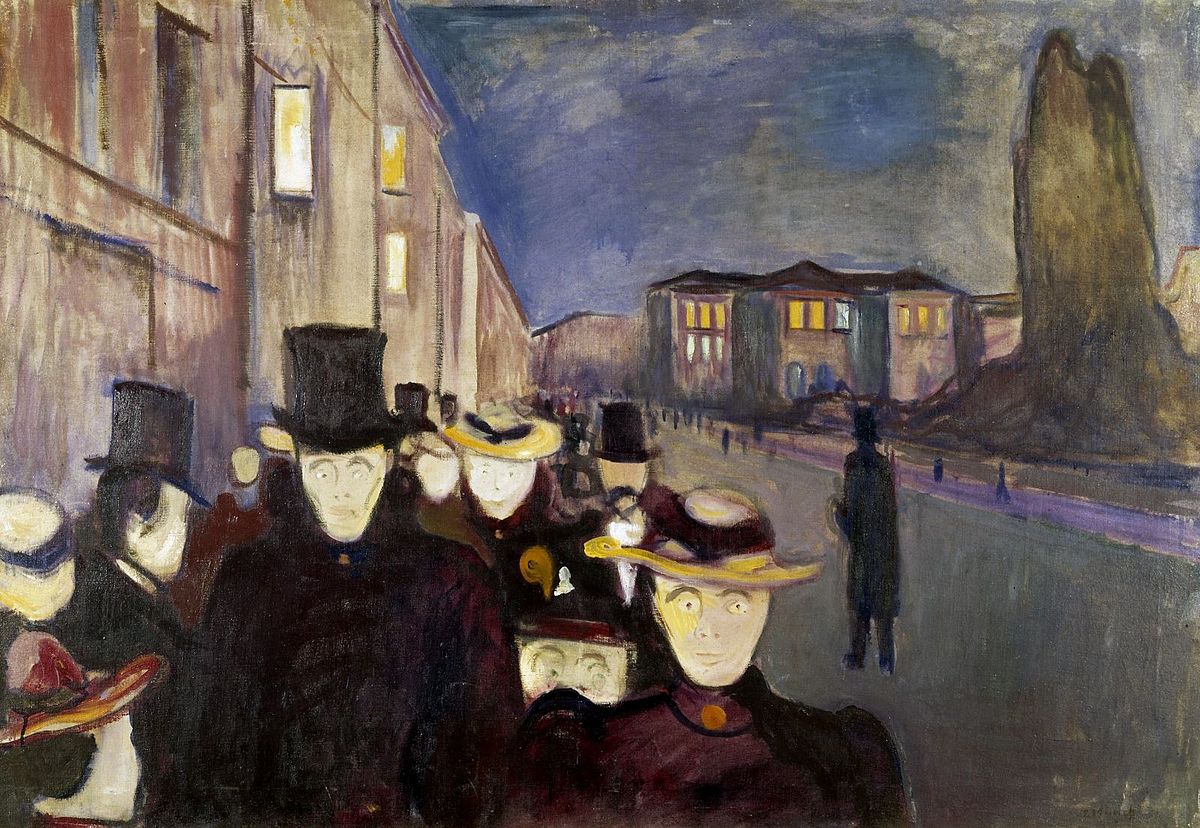Munch, Sera sul viale Karl Johan, 1892.