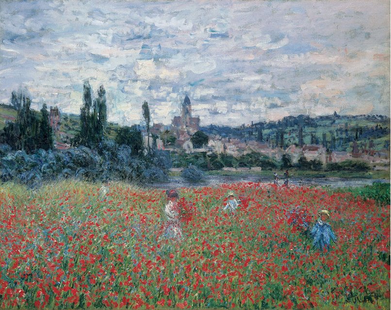 Claude Monet, Les coquelicots près de Vétheuil, 1880.